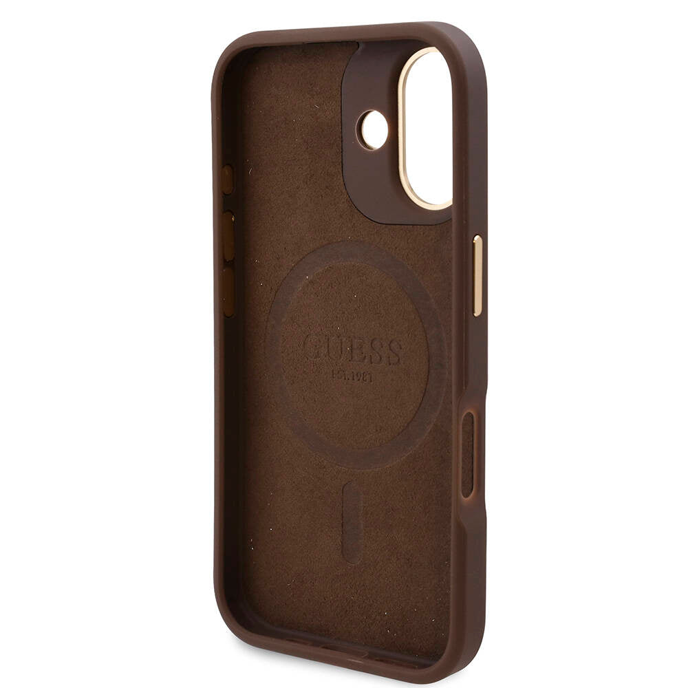 Guess iPhone 16 Plus Orjinal Lisanslı Magsafe Şarj Özellikli PU 4G Desenli Metal Plaka Klasik Logolu Telefon Kılıfı - 15 Guess iPhone 16 Plus Orjinal Lisanslı Magsafe Şarj Özellikli PU 4G Desenli Metal Plaka Klasik Logolu Telefon Kılıfı - 15